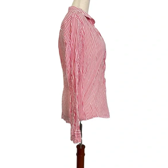 Frank & Eileen Barry Shirt Red White Stripe